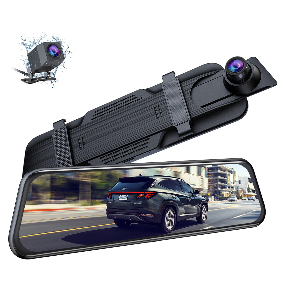 10Mirror Dash Cam Front And Rear,1080P Touch Screen Car Rearview  Camera,G-sensor,night Version, Loop Recording, 24/7 Parking Monitor，32GB  Card Free