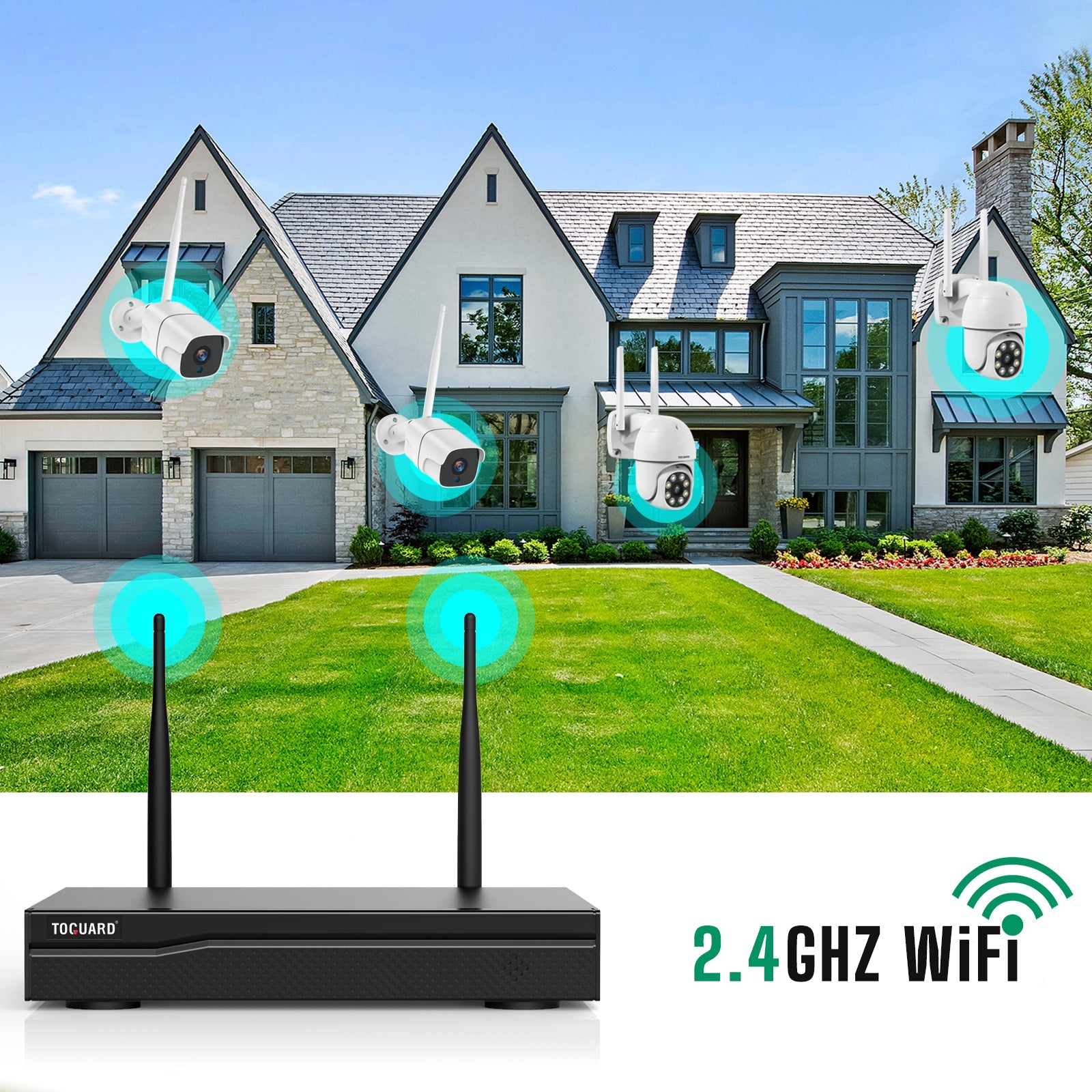 Toguard W310 Wireless Home Security Camera System Outdoor-PTZ-Kameras und Bullet-Kameras