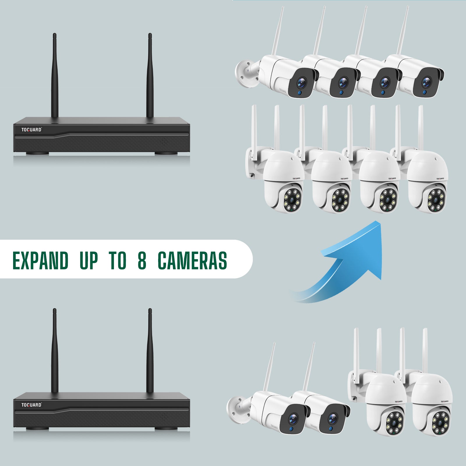 Toguard W310 Wireless Home Security Camera System Outdoor-PTZ-Kameras und Bullet-Kameras